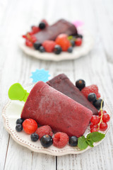 Homemade berry ice cream