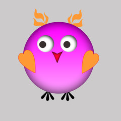 Cartoonish bird / owl illustration