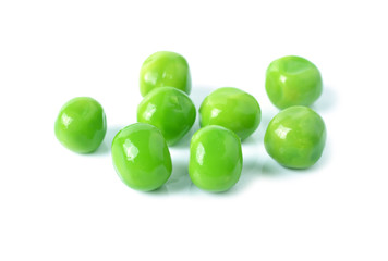 green beans on white background