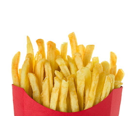 French fries isolated on white background