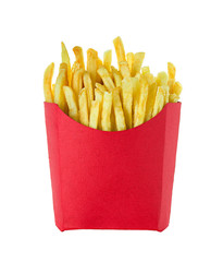 French fries isolated on white background