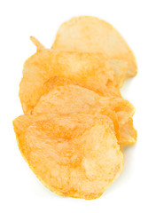 Potato chips isolated on white background
