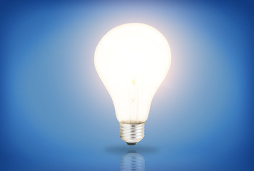 Light bulb on white background