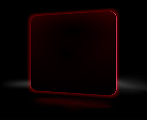 Abstract burning red square on a black background