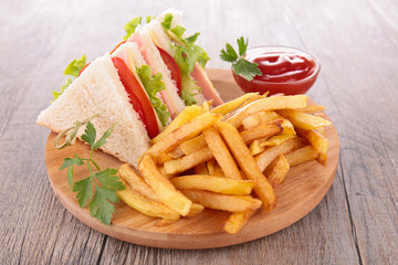 sandwich and french fries