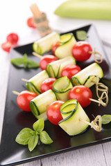 tomato and zucchini kebab