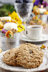 Flapjack cookies with raisins