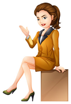 A businesswoman sitting down