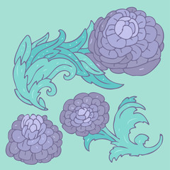 flower (floral) plants vector illustration, hand drawn