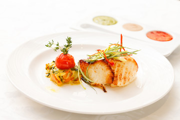 grilled fish with vegetables