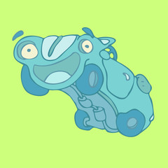 Cartoon car vector illustration, hand drawn