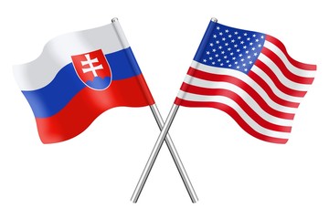 Flags : Slovakia and USA