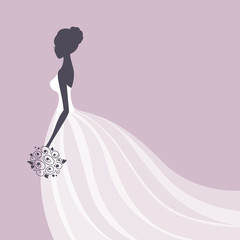 Vector Illustration of a Beautiful Bride