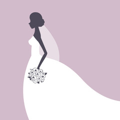 Vector Illustration of a Beautiful Bride