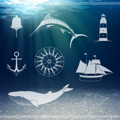 Vector Illustration of Nautical Design Elements