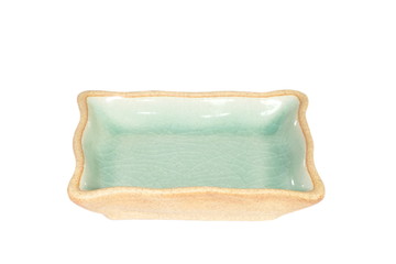 Thailand Celadon ceramic dishes on white background