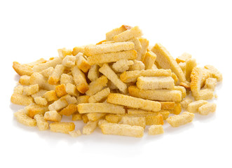 Heap of the golden croutons