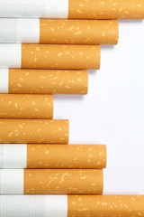 Cigarettes with a brown filter close - up