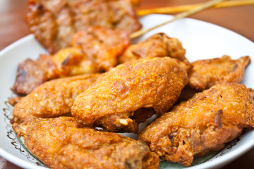 Fried Chicken with Grilled Pork