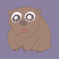 cute bear, vector illustration, hand drawn