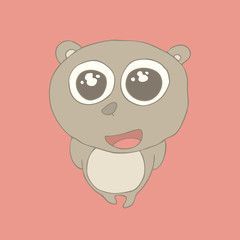cute bear, vector illustration, hand drawn