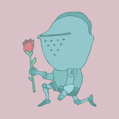 Cute  Knight. Cartoon knight. vector illustration hand-drawing