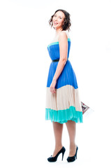young attractive woman with shopping bags