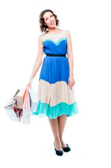 young attractive woman with shopping bags