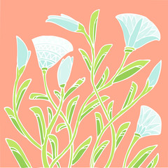 plants with flowers ornamental background. pattern