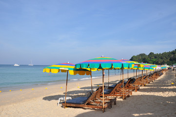 Fototapeta premium The umbrellas on the beach
