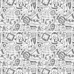 seamless doodle communication pattern