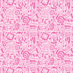 seamless doodle communication pattern