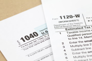 Financial business document US income tax form