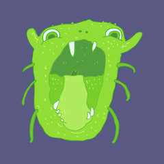 ugly monster vector illustration, hand drawn