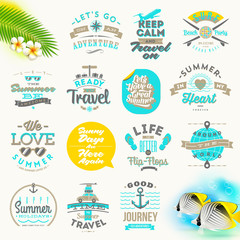 Set of summer vacation and travel  type design