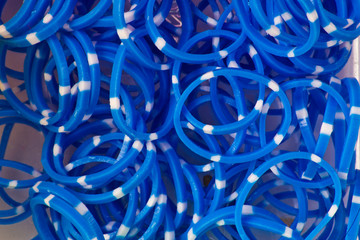 Blue color of elastic loom