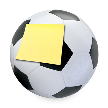 3D Soccer ball and sticky note
