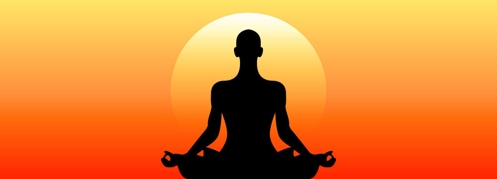 meditazione, tramonto