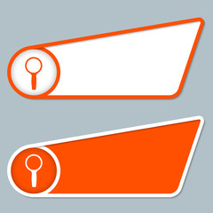 Obraz premium two orange boxes for any text with magnifier