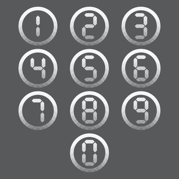 Vector of transparent icon, digital number set