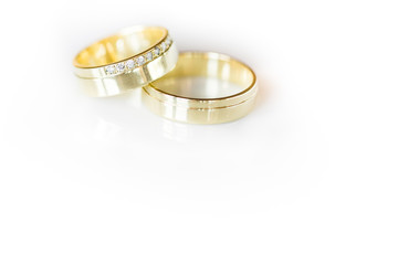 Wedding day details - two lovely golden wedding rings