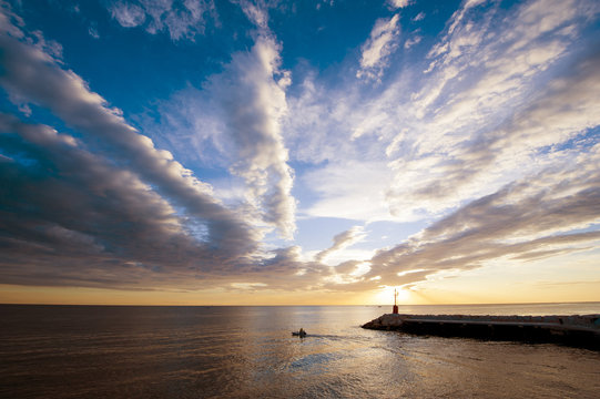 Sunset on the sea