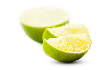 Closeup of sliced lime.