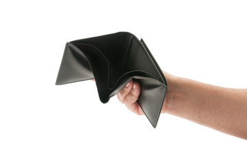 Hand showing an empty wallet.