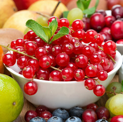 close-up of assorted fresh fruit and berries