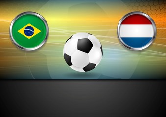 Final football. Brazil and Netherlands in Brazil 2014