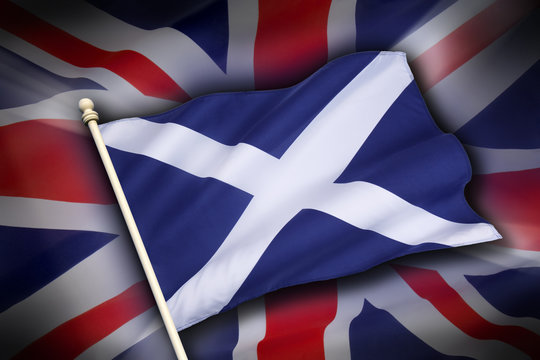 Flags Of The United Kingdom And Scotland - Scottish Independence