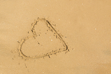 beach sand heart sign