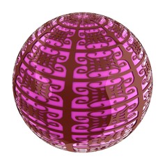 Arabic abstract glossy dark red geometric sphere and pink sphere
