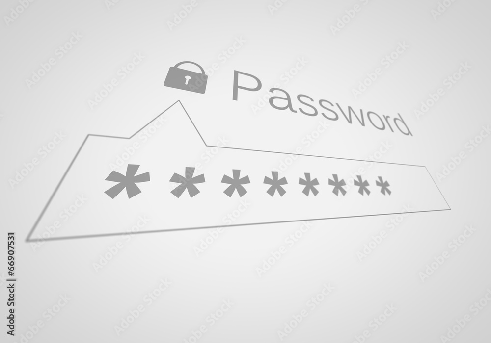 Poster password box in shallow depth of field.